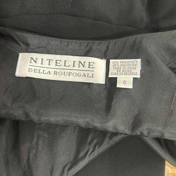 Niteline Della Roufogali Black Beaded Cut Outs Jumpsuit Size 6 - Picture 5 of 11